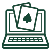 Icon of a laptop showing online gambling
